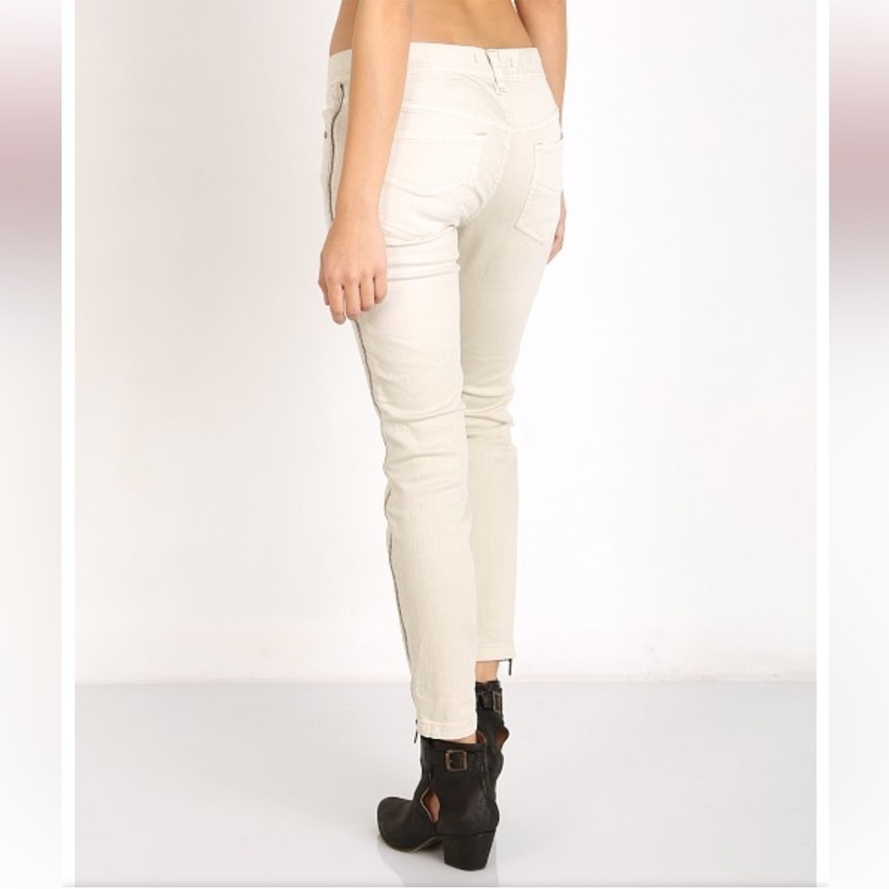 Free People Levon Zipper Skinny Bone Denim Jeans Size 28 - Picture 2 of 15